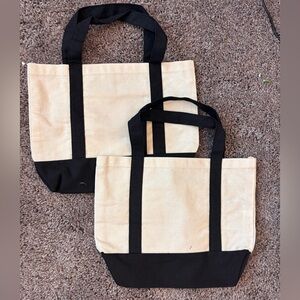Set of two Stylish Black and Tan Tote Bag